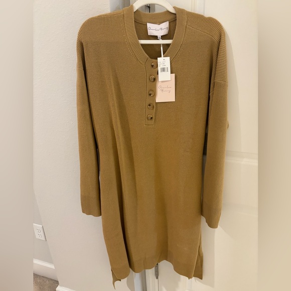 Belted Henley Long Sleeve Sweater Dress XL - Picture 6 of 8